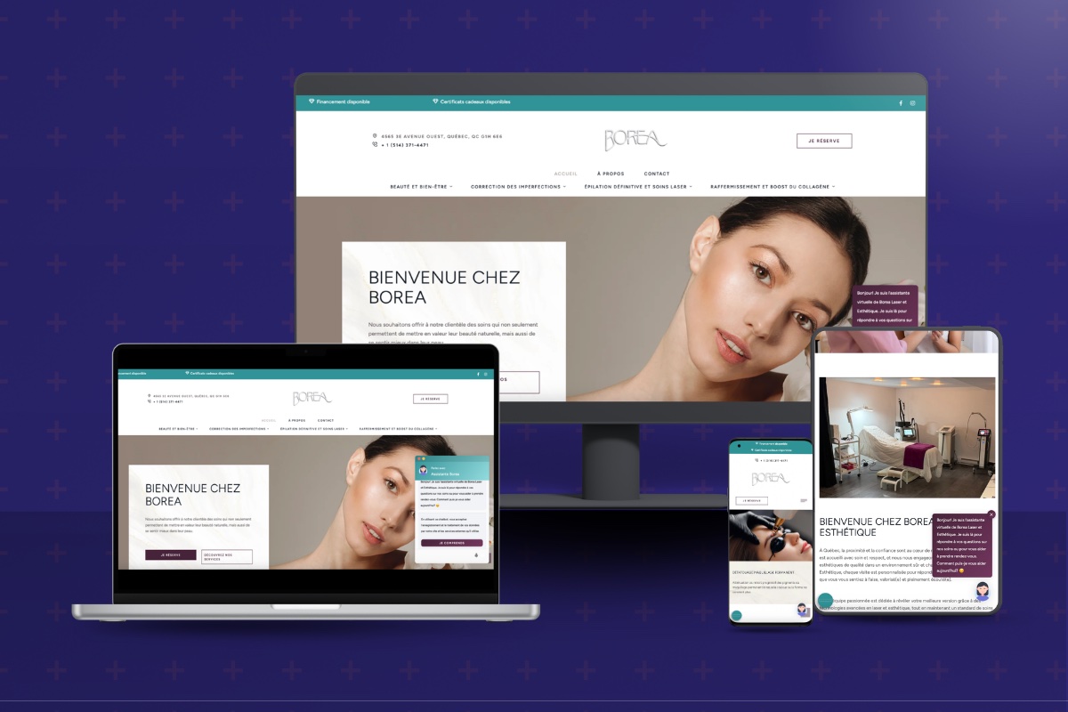 Site d'une clinique esthétique, créé de zéro