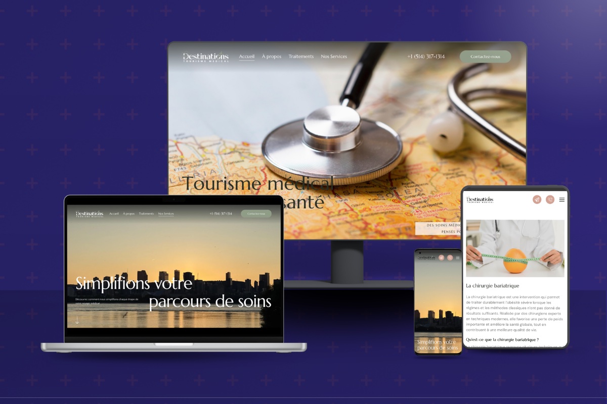 Site web d'une agence de tourisme médical